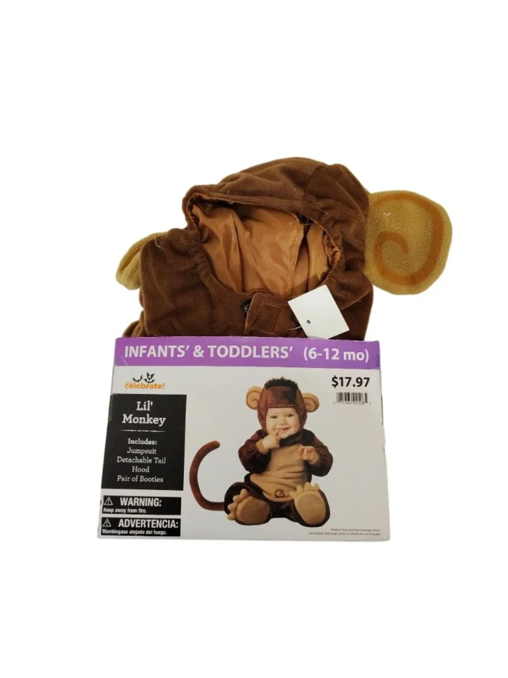 Celebrate Infant 6-12 Months Complete Little Monkey Halloween Costume